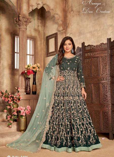 Green Colour AANAYA 134 Heavy Wedding Wear Designer Anarkali Salwar Suit Latest Collection 3401